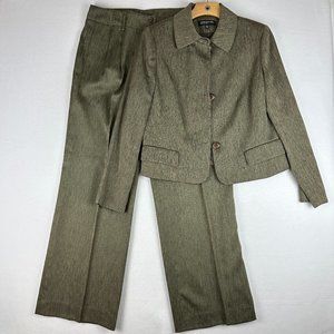 NWT Jones New York Gold Wool Blend Wide Leg Pants and Blazer Suit Women's 12